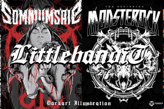 draw amazing dark art illustration for shirt design