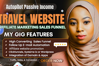 setup travel affiliate marketing sales funnel for travel affiliate website