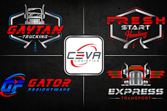 design freight, logistic, trucking and transport logo
