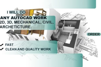 do autocad work, and convert pdf, or sketch to autocad, civil, mechanical