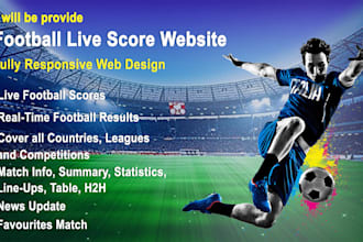 develop a football live score sports website usinglaravel