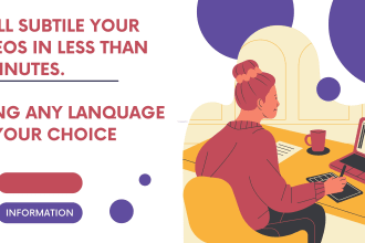 translate and add english, hebrew, hindi, spane, french  subtitles to your video