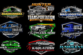 design modern transport logistics, trucking, and dispatching logo
