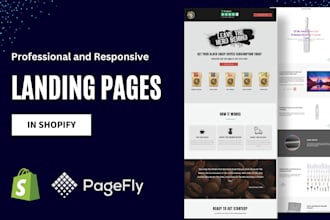 create shopify landing page, design product page and homepage on shopify store