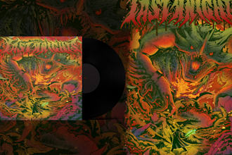 be drawing dark album cover illustrations for metal and heavy metal bands