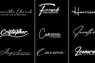 design signature font logo for personal branding kit