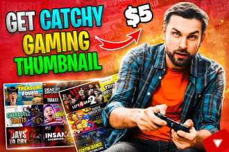 design eye catchy gaming youtube thumbnail