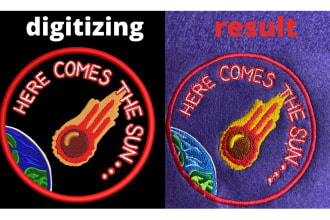 do embroidery digitizing into embroidery design file  dst,pes