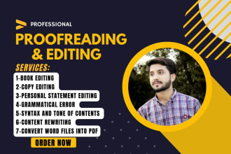 professionally proofread and copy editing english document