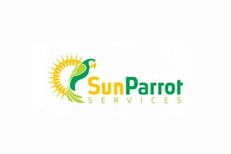 design attractive elegant sun parrot services logo for you