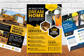 do design construction flyers, plumbing flyers, handyman flyer,  corporate flyer