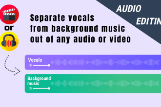 separate voice from background music out of any video, audio
