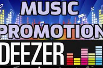 professionally do organic deezer music promotion increase fan base