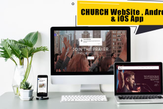 create church website, android and ios, flutter app