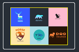 create 3 minimalist animal logo design