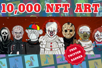 create nft characters for 1k 5k 10k collection with metadata