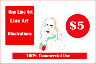 draw unique one line art illustration
