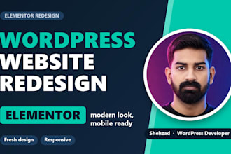 redesign your wordpress website with elementor, modern and mobile ready