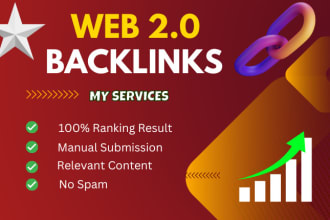 create 80 super HQ web 2 0 SEO backlinks for  your website using white hat
