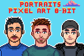 make pixel art portraits from your photo to be 8bit