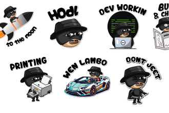 design crypto stickers and cartoons for telegram