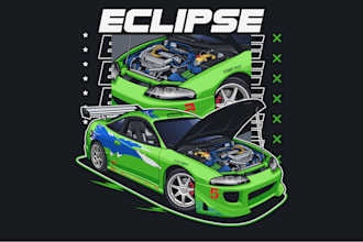 draw vector art cartoon from your car or any vehicle