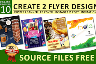 design 2 flyers professionally with source files