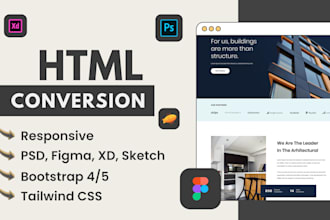 convert figma to html react js, psd to html tailwind css