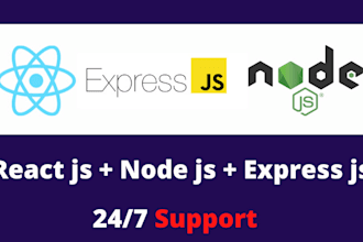 develop  your website using reactjs node js and express js