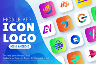 design clean modern mobile app logo or app icon in 12 hours