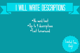 write descriptions