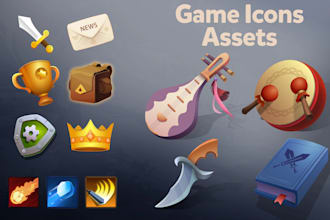create high quality game assets, objects, icons and props for you