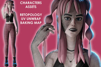 do retopology, uv unwrap and bake textures for your 3d model