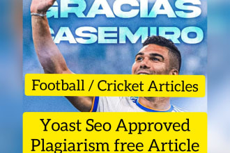 write yoast SEO approved articles, blogs on football cricket