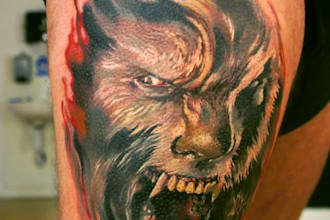 draw a clean, small tattoo design in colour or just lines