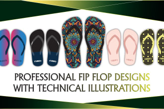 design creative and unique illustrations for your flip flops