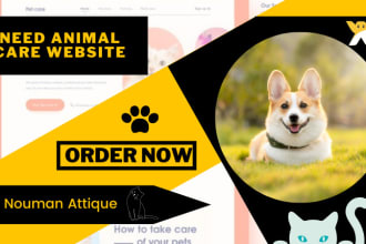 create a website animal care, breeding, grooming and shelter