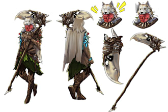 draw your amazing character design concept art