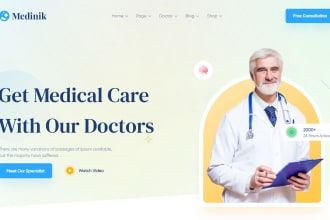create healthcare, medical, hospital or doctor website