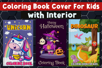 create coloring book pages and cover for your amazon KDP
