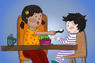 illustrate colorful pictures for your children book