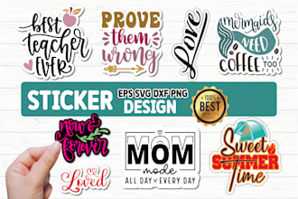 do typography sticker designs for small business labels
