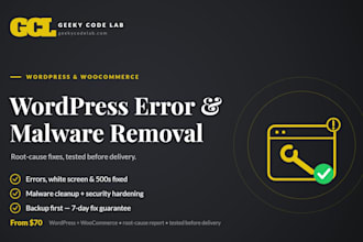 fix wordpress errors, debug issues and remove malware