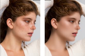 do high end photo retouching and skin smoothing