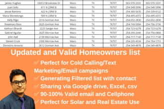 generate updated homeowners list in USA for your business