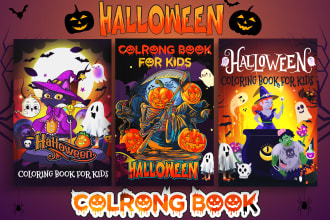 create halloween coloring book cover design for amazon kdp