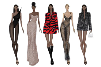 draw fashion collection , illustration or sketch