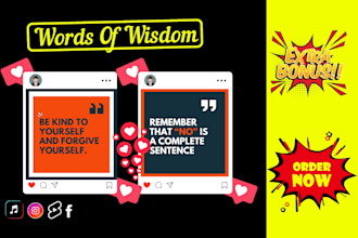 design custom words of wisdom instagram posts in 24 hours