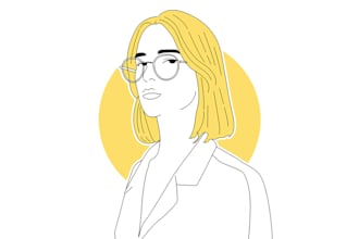 draw professional minimalist flat line art portrait