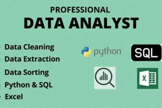 do data scraping, cleaning and etl with python, sql, excel